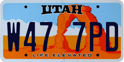 UT license plate W477PD