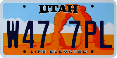 UT license plate W477PL