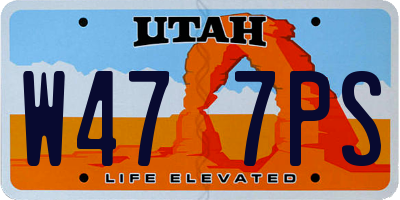 UT license plate W477PS