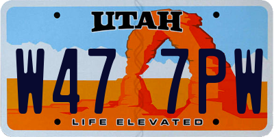 UT license plate W477PW