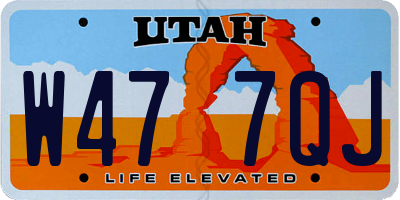 UT license plate W477QJ