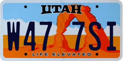 UT license plate W477SI