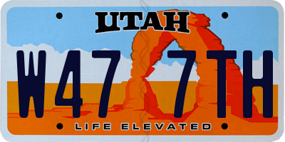 UT license plate W477TH