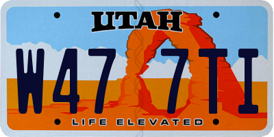UT license plate W477TI