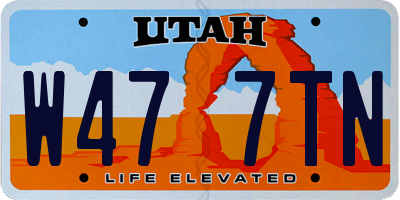 UT license plate W477TN