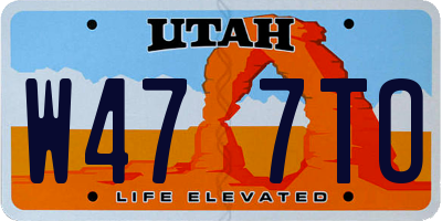 UT license plate W477TO