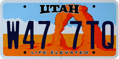 UT license plate W477TQ