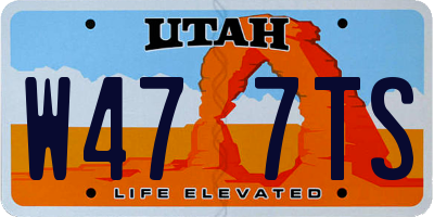 UT license plate W477TS