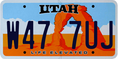 UT license plate W477UJ