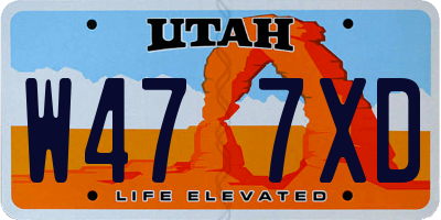 UT license plate W477XD