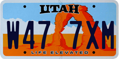 UT license plate W477XM