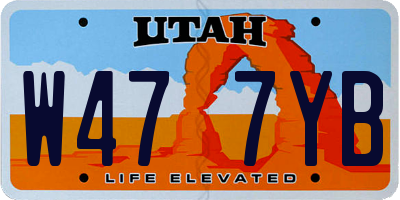 UT license plate W477YB