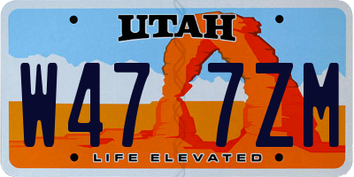 UT license plate W477ZM