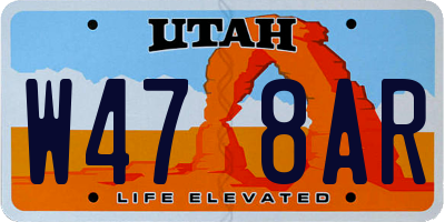 UT license plate W478AR