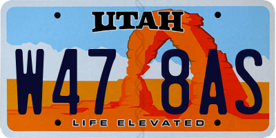 UT license plate W478AS