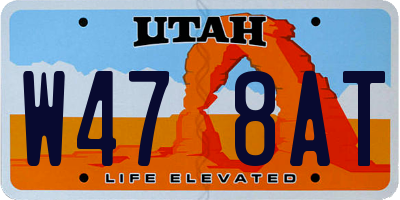 UT license plate W478AT