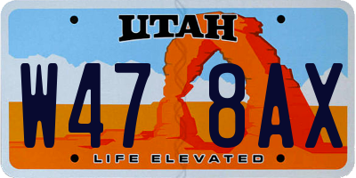 UT license plate W478AX