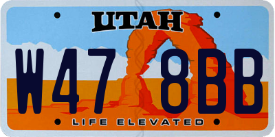 UT license plate W478BB