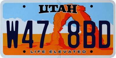 UT license plate W478BD