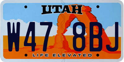 UT license plate W478BJ