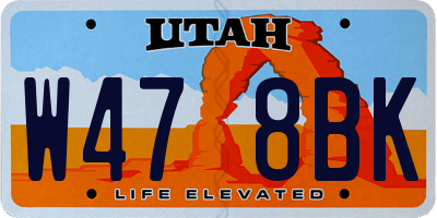 UT license plate W478BK