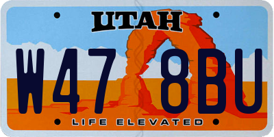 UT license plate W478BU