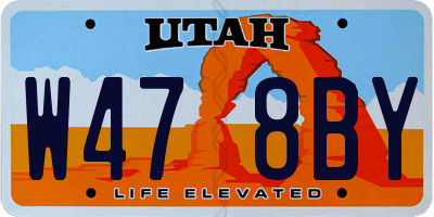 UT license plate W478BY