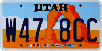 UT license plate W478CC