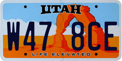 UT license plate W478CE