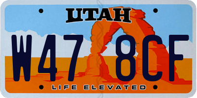 UT license plate W478CF