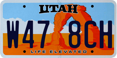 UT license plate W478CH