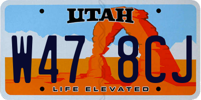 UT license plate W478CJ