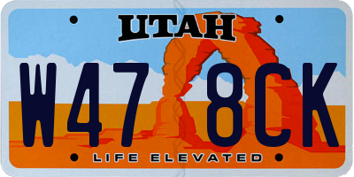 UT license plate W478CK