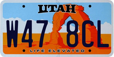UT license plate W478CL