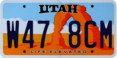 UT license plate W478CM