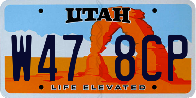 UT license plate W478CP
