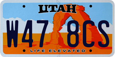UT license plate W478CS