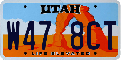 UT license plate W478CT