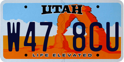 UT license plate W478CU