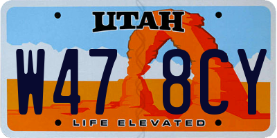 UT license plate W478CY