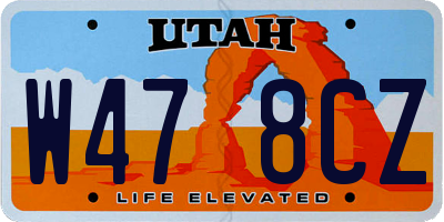 UT license plate W478CZ