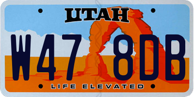 UT license plate W478DB