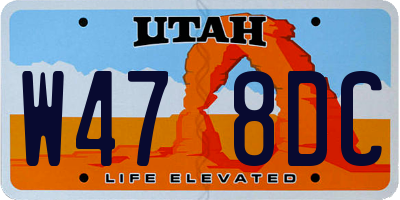 UT license plate W478DC