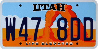 UT license plate W478DD