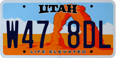 UT license plate W478DL