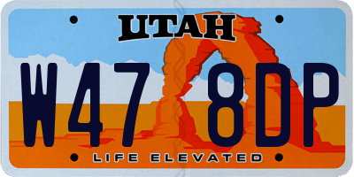 UT license plate W478DP