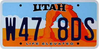 UT license plate W478DS