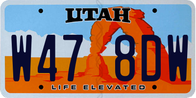 UT license plate W478DW