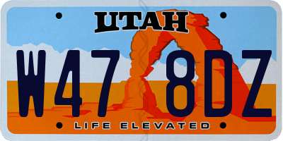 UT license plate W478DZ