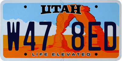 UT license plate W478ED
